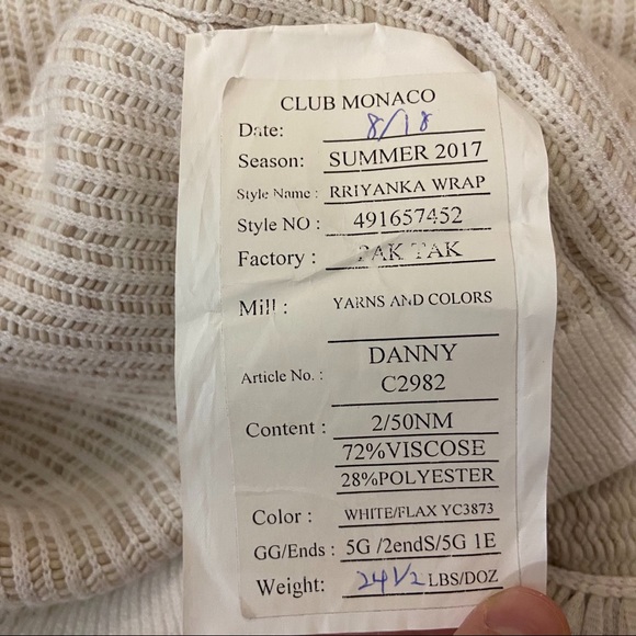 Club Monaco Cream and Tan Wrap Poncho Shawl Rriyanka - Picture 12 of 16